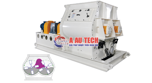 Máy trộn 02 trục nằm ngang