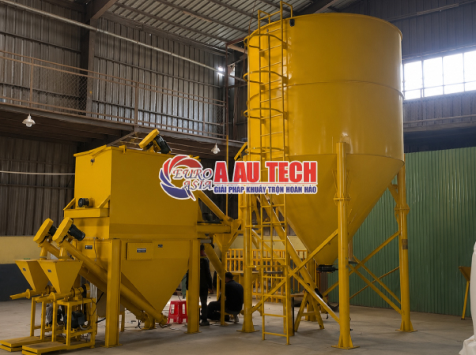 Dự án máy trộn xi măng kèm silo 30 tấn
